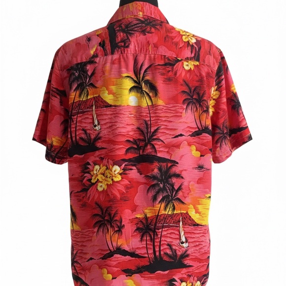 Tropical Red Hawaiian Shirt 2xl - Picture 2 of 3